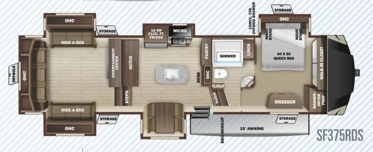 Highland Ridge Silverstar SF375RDS floor plan