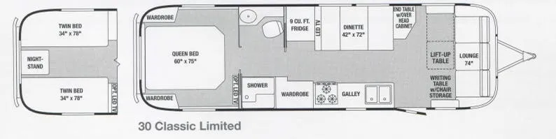 Airstream Classic 30 floor plan