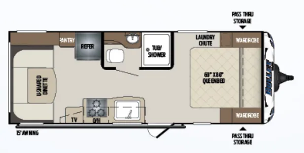Keystone Bullet 210RUDWE floor plan