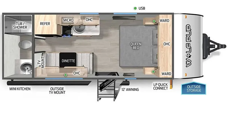 2026 Forest River Cherokee Wolf Pup 16FQ - Floor plan