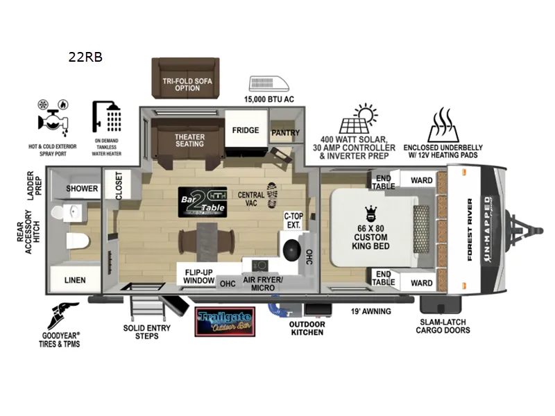 2026 Forest River R-Pod Un-Mapped 22RB - Floor plan
