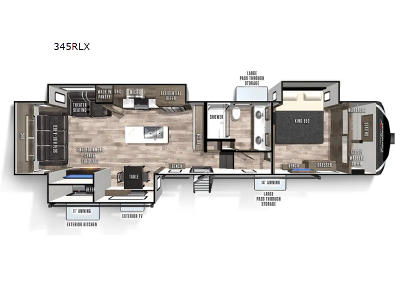 2021 Forest River Cardinal Luxury 345RLX - Floor plan