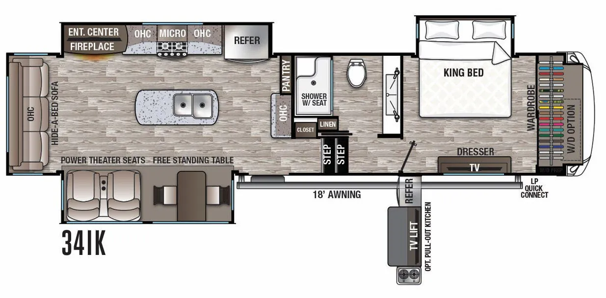2020 Forest River Cedar Creek Hathaway Edition 34IK floor plan