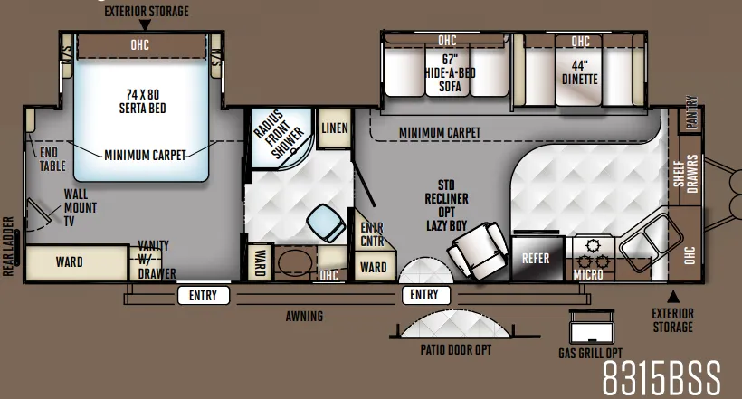 2011 Forest River RV Rockwood Signature Ultra Lite 8315BSS floor plan