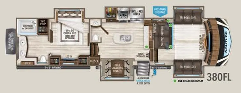 Grand Design Solitude 380FL-R floor plan