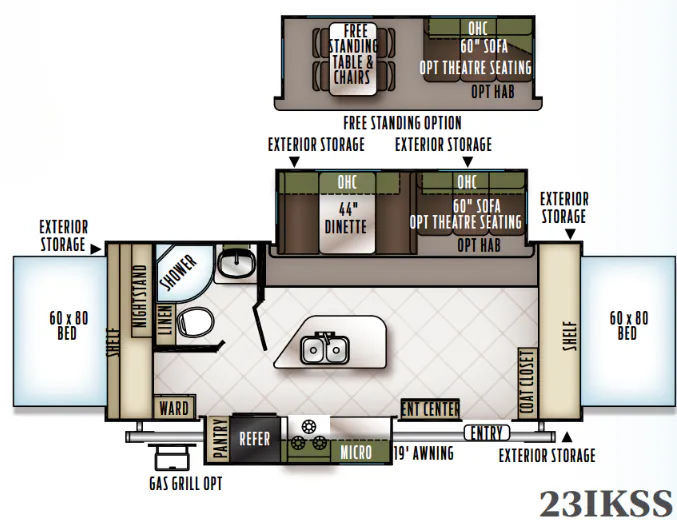 Forest River Flagstaff Shamrock 23IKSS floor plan