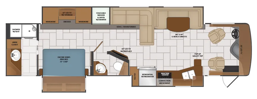 Fleetwood Discovery 38K floor plan