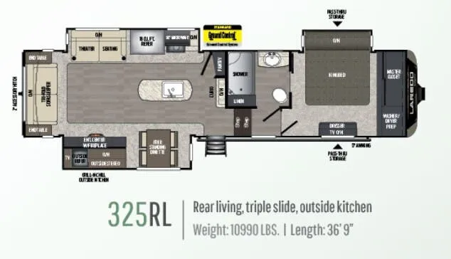 Keystone Laredo 325RL floor plan