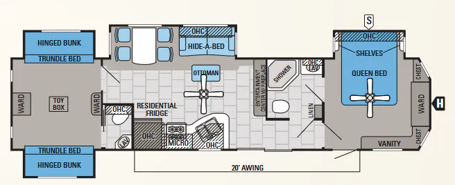Jayco Jay Flight Bungalow 40BHQS floor plan