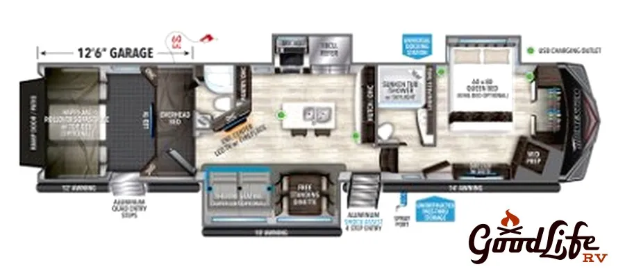 2023 Grand Design Momentum 397TH - Floor plan