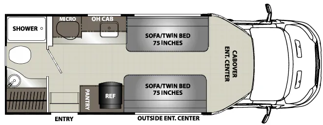 Coachmen Orion Traveler T24RB (Twin) floor plan