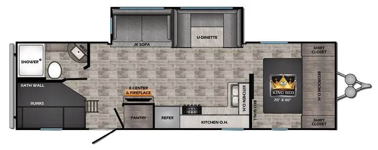 2022 CrossRoads Volante 28BH - Floor plan