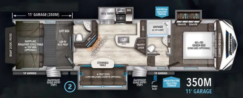 Grand Design Momentum M-Class 350M floor plan