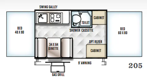 Forest River Flagstaff MAC 205 floor plan