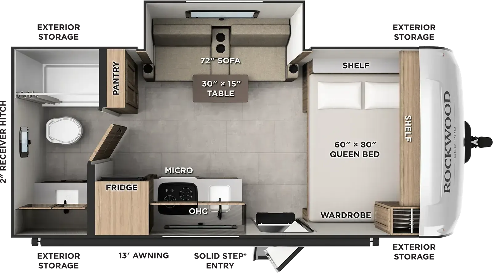 Forest River Rockwood Geo Pro LE G17SLE floor plan