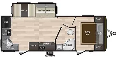 2018 Keystone Hideout 25RKSWE - Floor plan