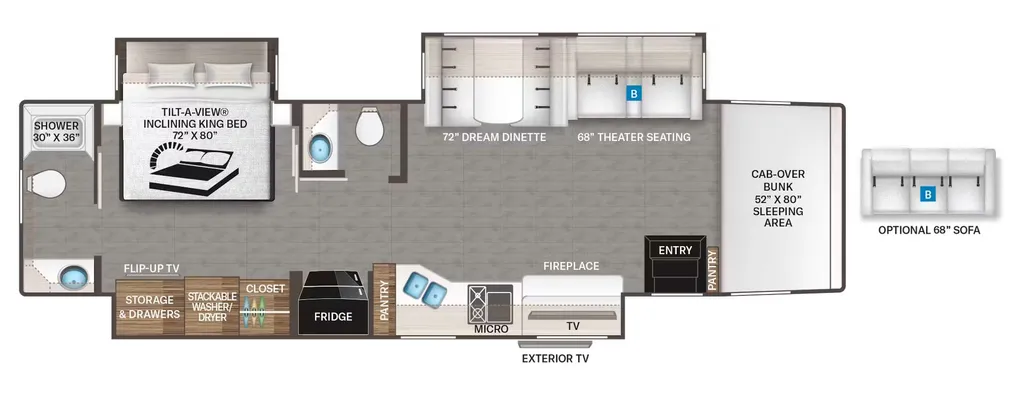 2026 Thor Motor Coach Pasadena 38DX floor plan