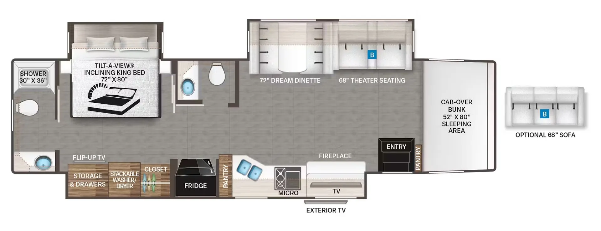 2026 Thor Motor Coach Pasadena 38DX - Floor plan