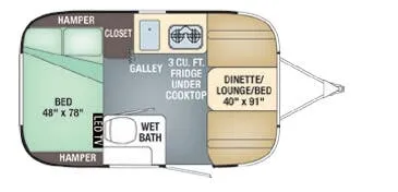 2018 Airstream Sport 16RB floor plan