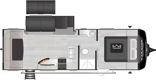 2021 Keystone RV Cougar Half-Ton 25RDS - Floor plan