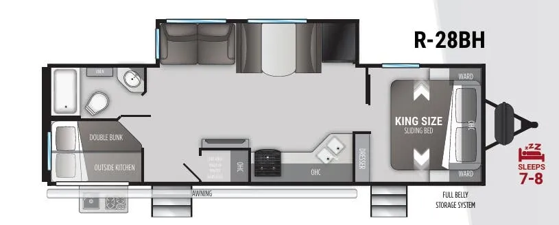 Cruiser RV Radiance 28BH floor plan