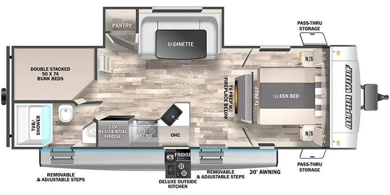 Forest River Cherokee Alpha Wolf 23DBH-L floor plan