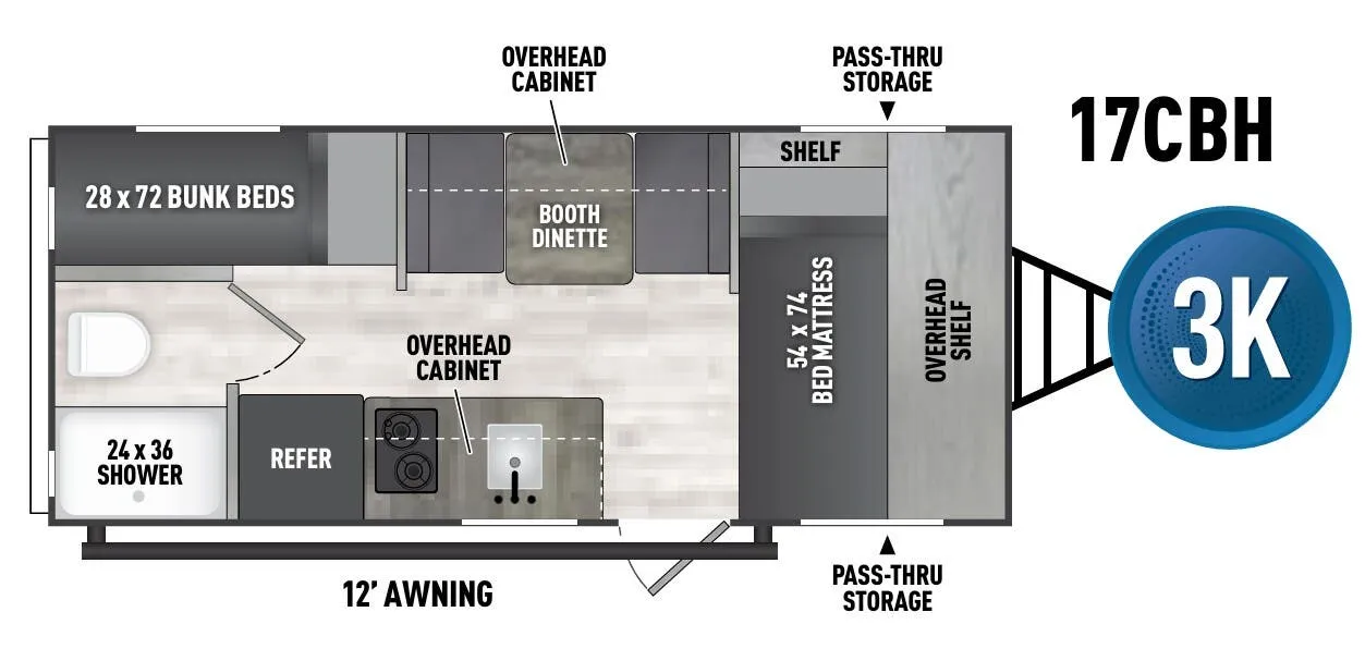 Coachmen Clipper 17CBH floor plan