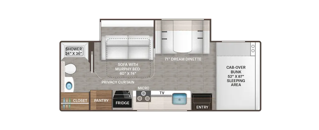 2023 Thor Motor Coach Four Winds Sprinter 24LT floor plan