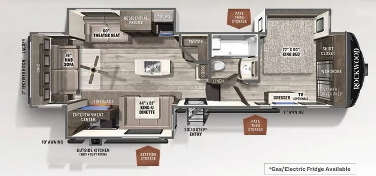 Forest River Rockwood Signature 8288SB floor plan