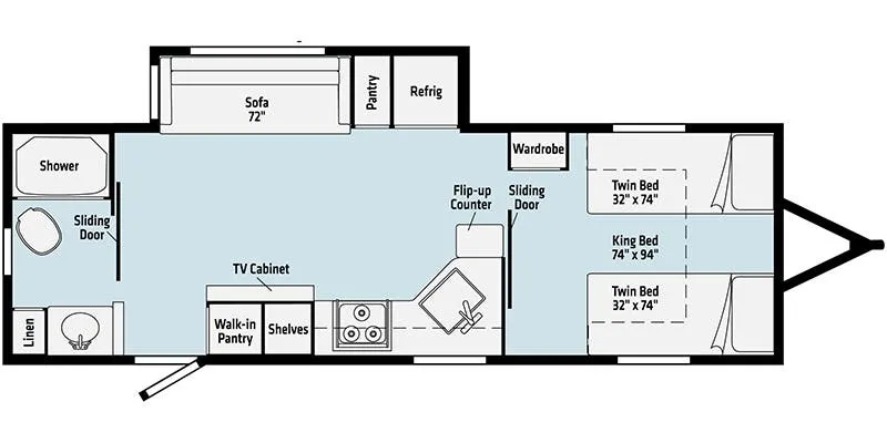 2022 Winnebago Minnie 2327TB floor plan