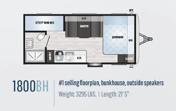2019 Keystone Springdale 1800BH floor plan