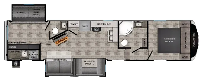CrossRoads Volante 329DB floor plan