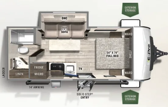 Forest River Flagstaff E-Pro 20FBS floor plan