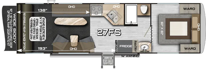 Northwood Desert Fox 27FS floor plan