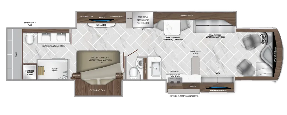 2025 American Coach American Eagle 45K - Floor plan