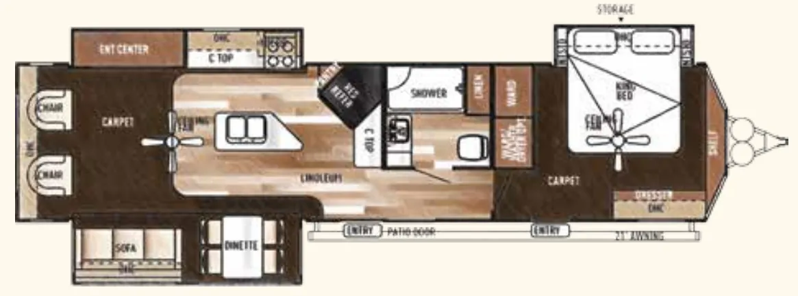 Forest River Salem Villa Estate 393RLT floor plan