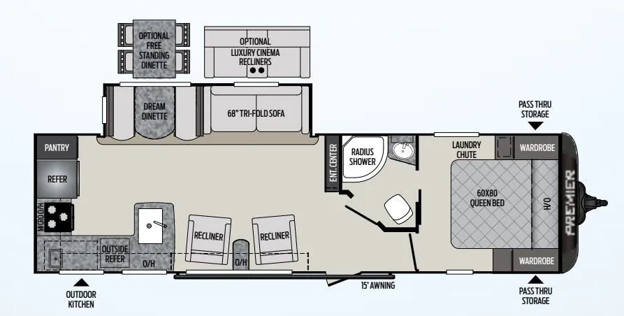 2019 Keystone Premier Ultra Lite 29RKPR floor plan