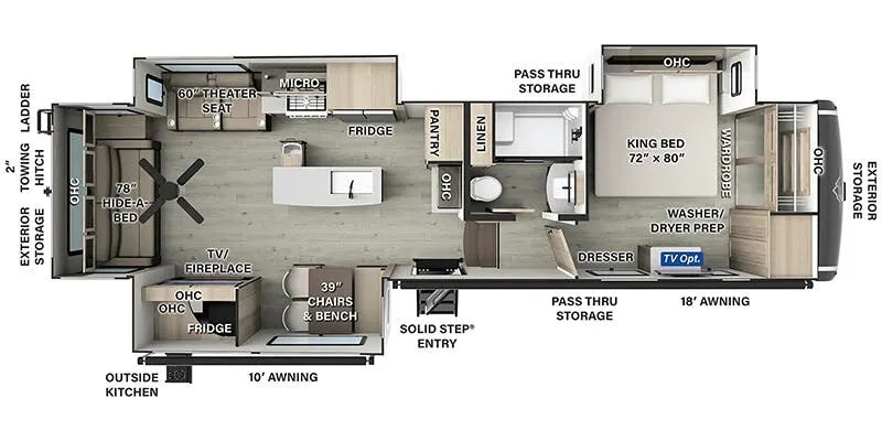 Forest River Flagstaff Classic F372RL floor plan