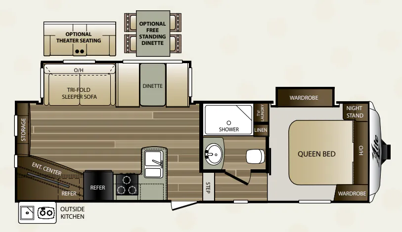 Keystone Cougar XLite 25RES floor plan