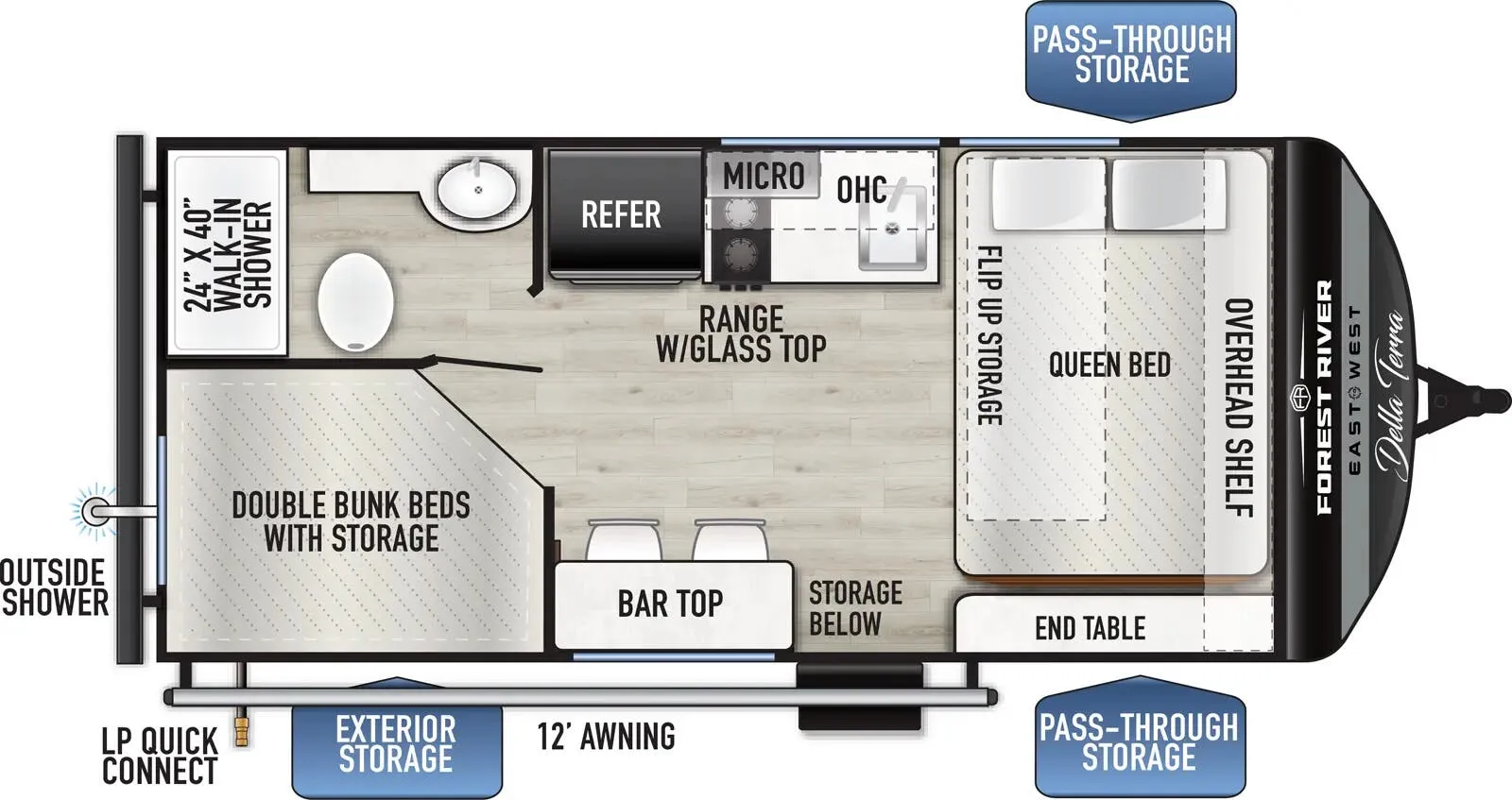 East to West Della Terra 170BHXLE floor plan