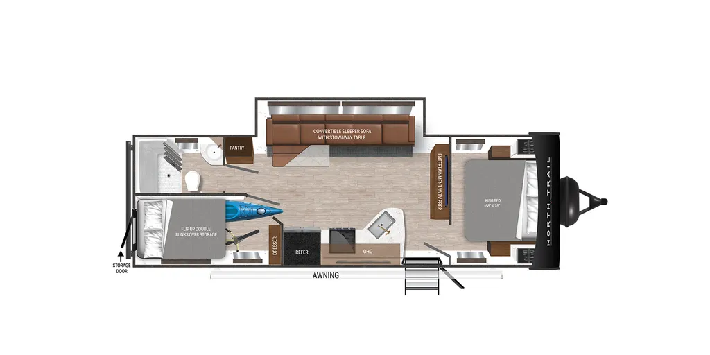 2025 Heartland North Trail 27BHG floor plan
