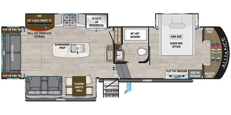 2021 Alliance RV Paradigm 310RL - Floor plan