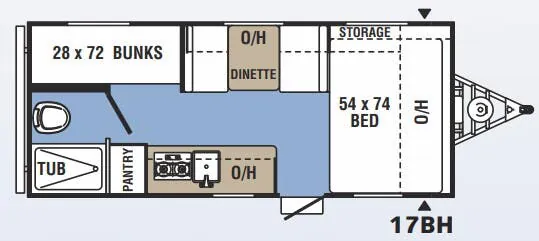 Coachmen Clipper 17BH floor plan