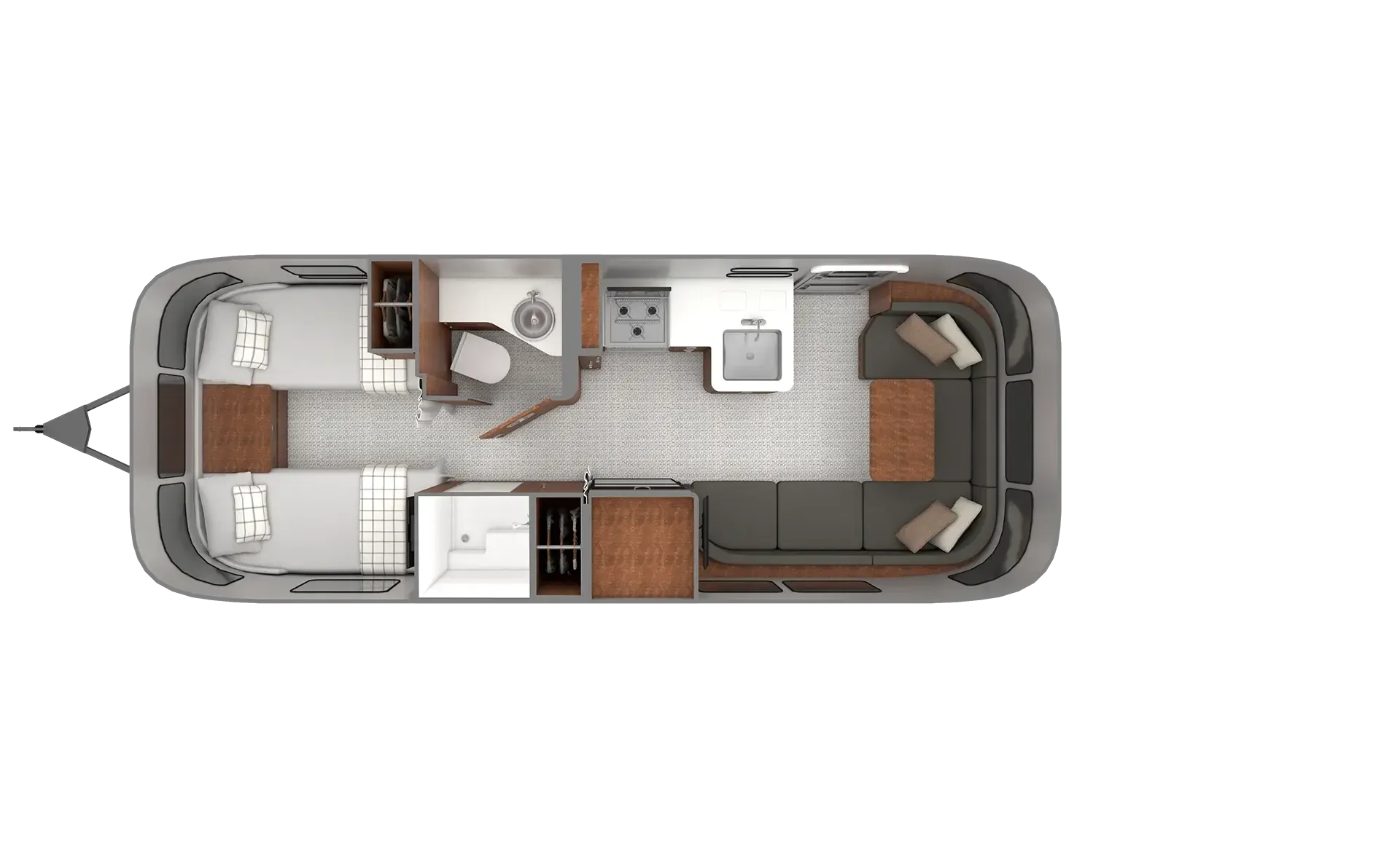 Airstream Globetrotter 25FB floor plan