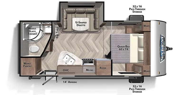 Forest River Salem Cruise Lite 210RBXL floor plan