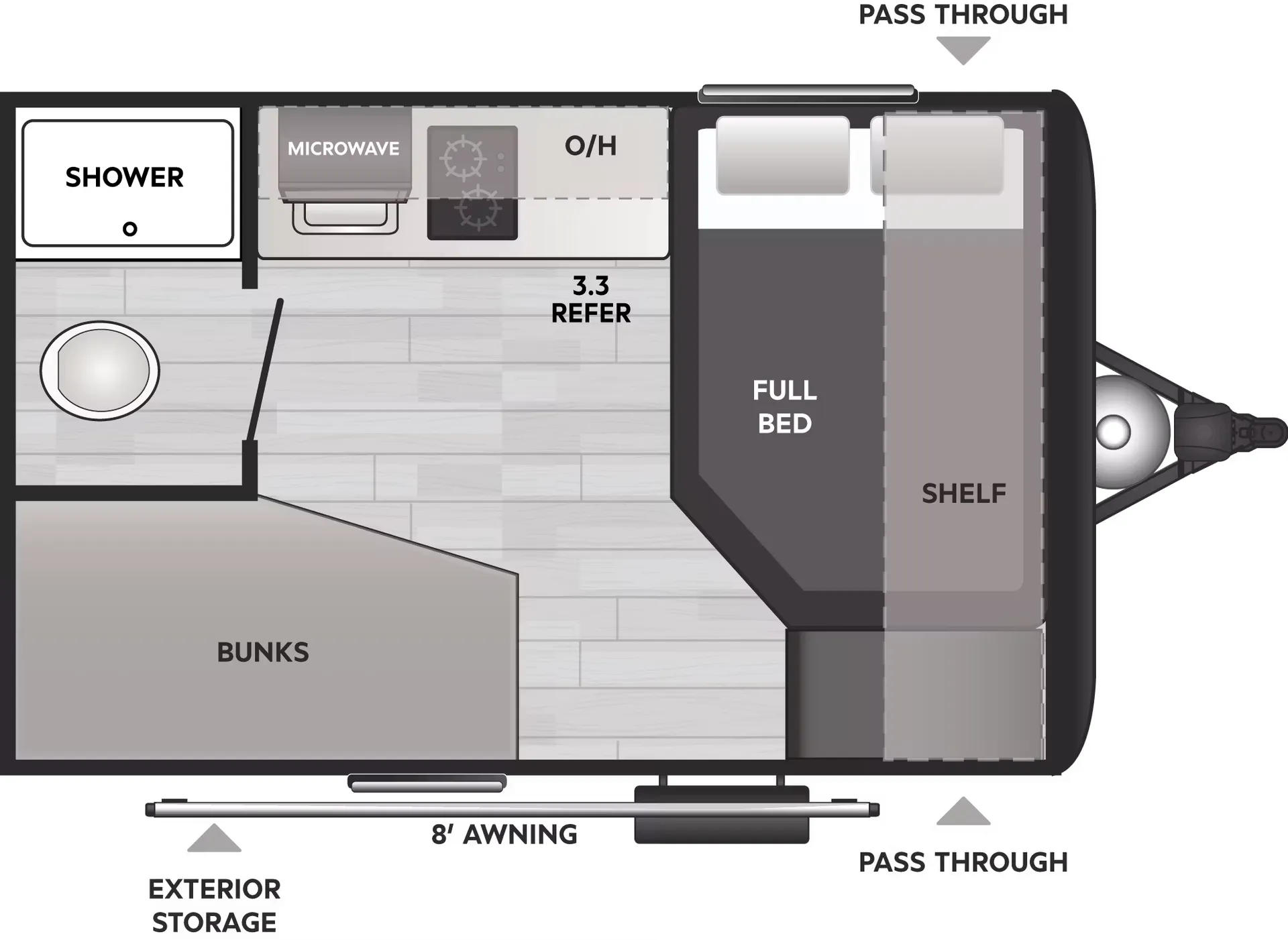 Keystone Hideout Mini 123BB floor plan