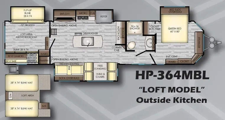 CrossRoads Hampton HP364MBL floor plan