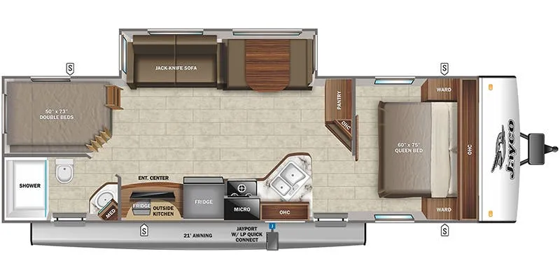 2022 Jayco Jay Feather 27BHB floor plan