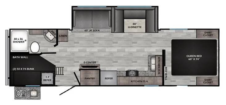CrossRoads Zinger Lite 280BH floor plan