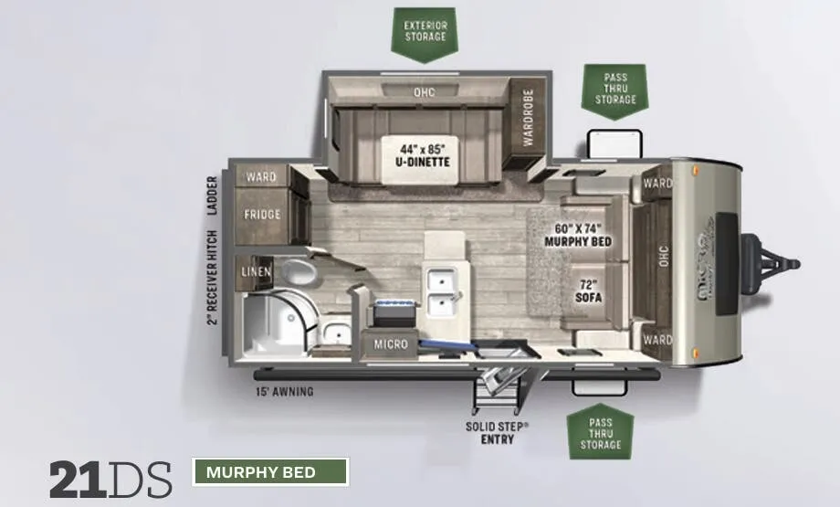 Forest River Flagstaff Micro Lite 21DS floor plan